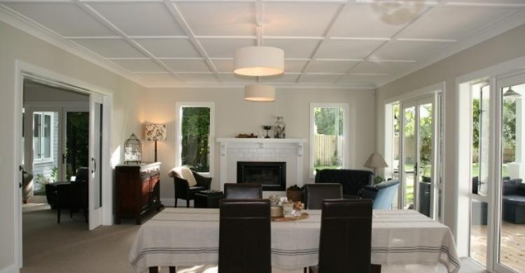 The dining / living area flows onto the covered patio