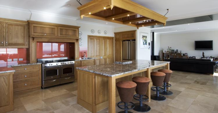 The gourmet kitchen is the hub of the house